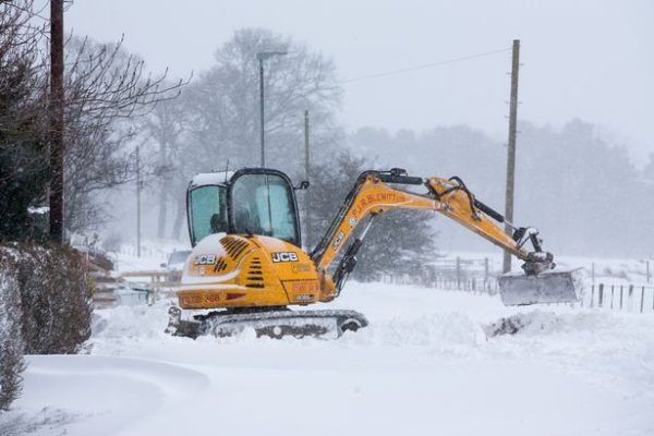 Digger in the snow